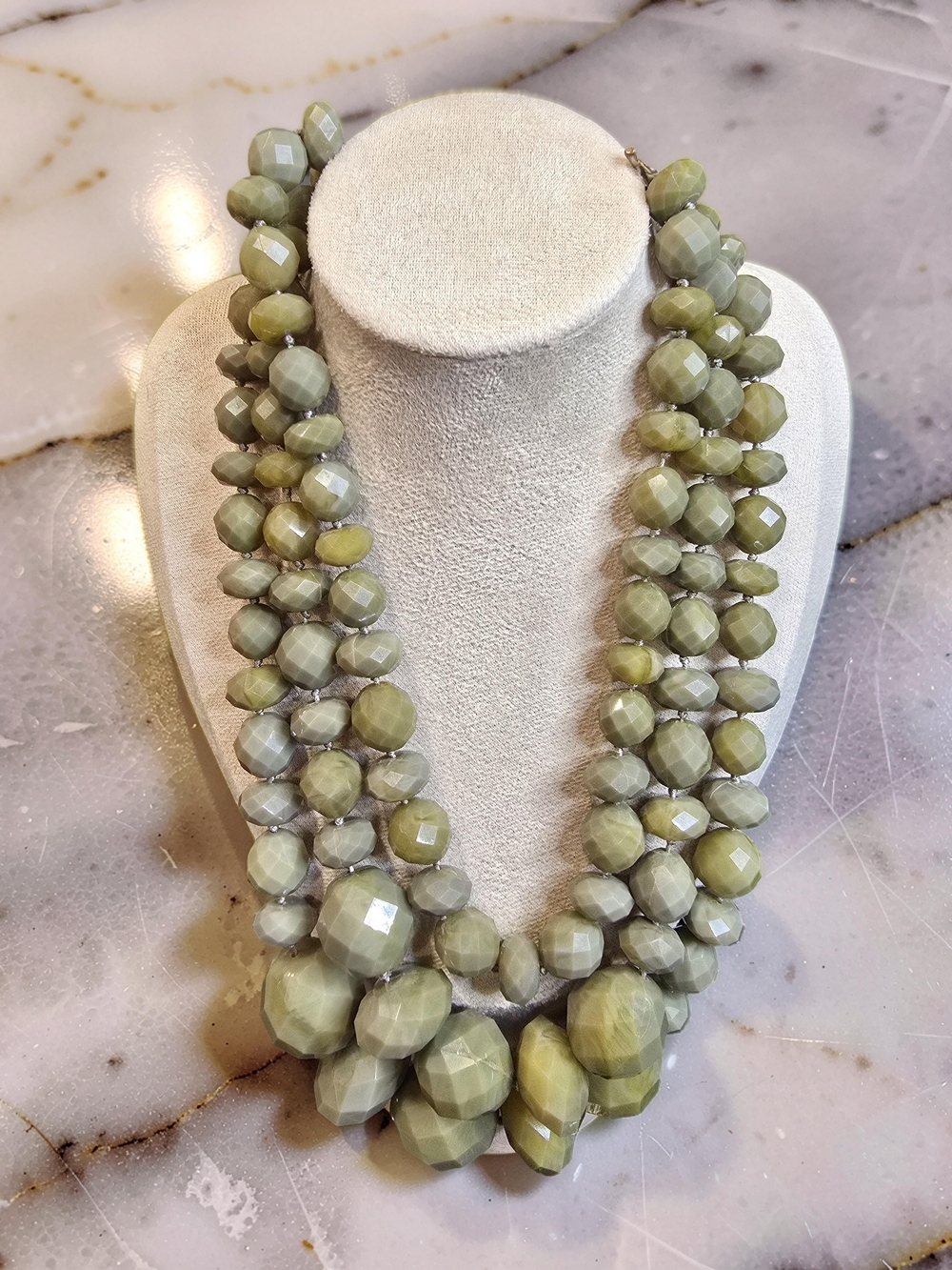 Kate Spade "Give It A Swirl" 3-Strand Faceted Bead Statement Necklace